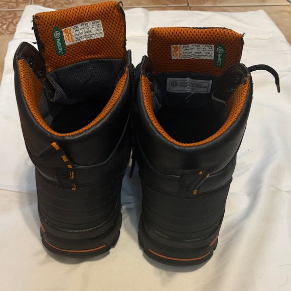 Timberland PRO Black and Orange Lace-Up Boots Size 12W main image 5
